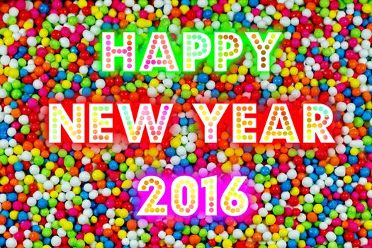 HAPPY NEW YEAR 2016 word with colorful decoration