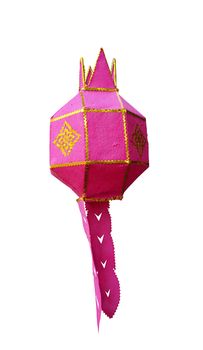 Pink lantern isolated Yee Peng Festival in Thailand