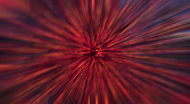 Abstract background made of blurred colorful, mostly red lights.