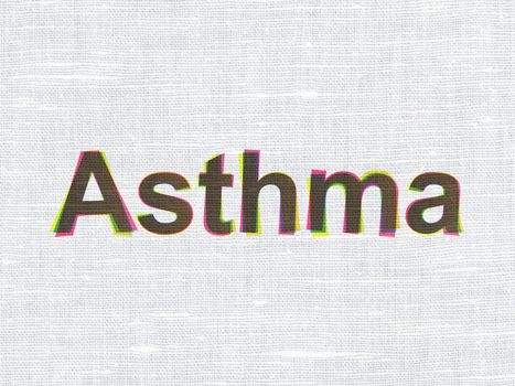 Health concept: CMYK Asthma on linen fabric texture background