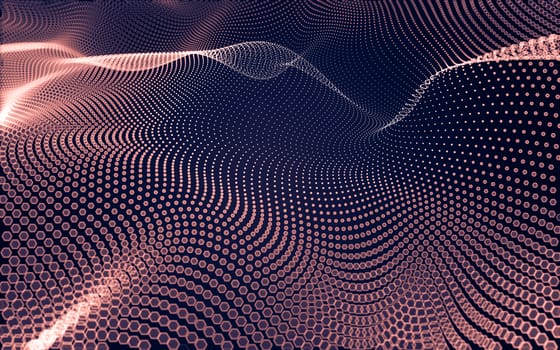 Abstract polygonal space low poly dark background with connecting dots and lines. Connection structure. 3d rendering