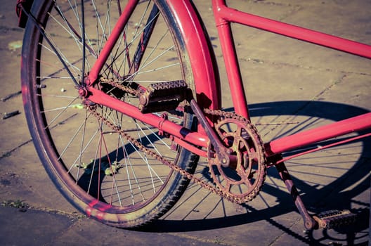 Retro style bicycle in red colour