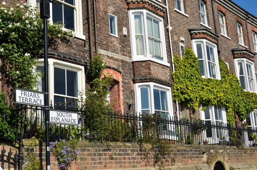 Block of old flats in York England.