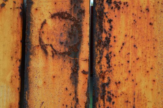 rusty metal detail, closeup of gate