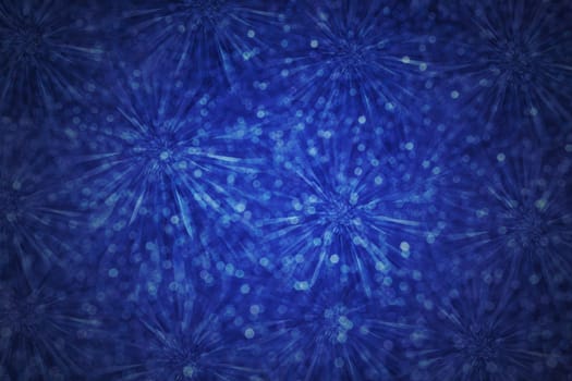 Classic vintage abstract dark blue millennium flower  or firework with bokeh for luxury glitter background