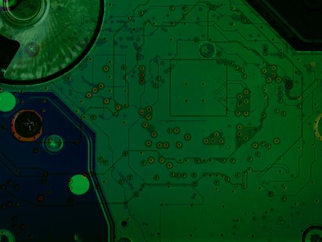 Abstract green and black disk pattern technology background