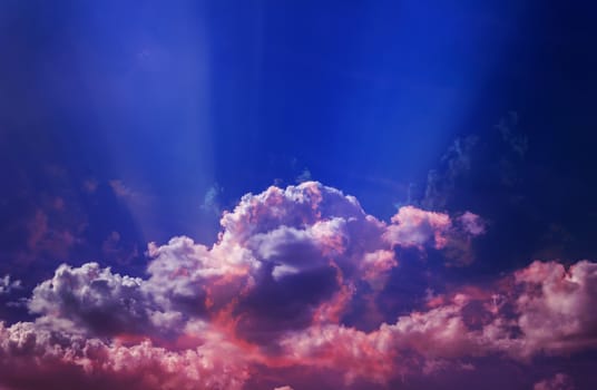 Abstract colourful blue purple pink dreamy sky with romantic soft mood