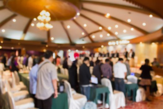 Blurred background of people in convention or meeting room