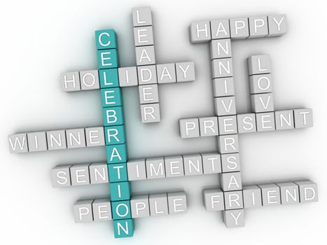 3d image Celebration word cloud concept