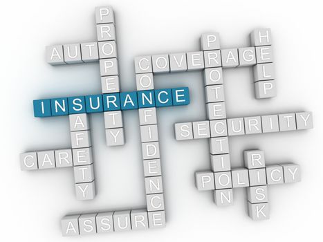 3d image Insurance word cloud concept