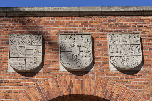 Details of Heraldic Gate to Wawel Royal Castle  Krakow, Poland.