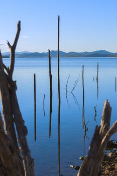 Lake Wivenhoe in Queensland during the day. Apart of Wivenhoe Dam.