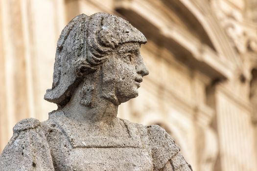 Detail of a statue in a Sicilian baroque church