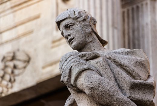 Detail of a statue in a Sicilian baroque church