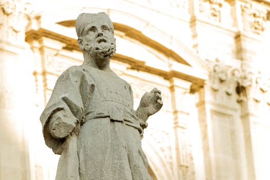 Detail of a statue in a Sicilian baroque church