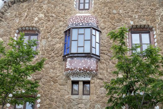 Gingerbread house by Gaudi in Park Guell, Barcelona, Spain