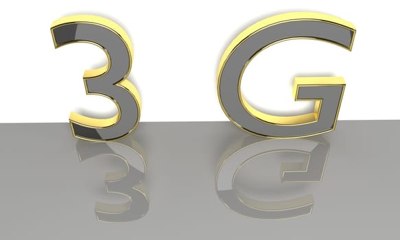 LTE wireless communication technology concept. 3G 3D render.