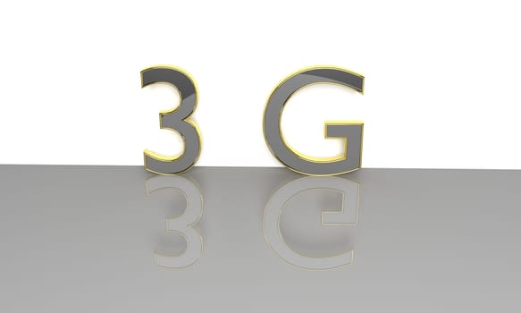 LTE wireless communication technology concept. 3G 3D render.