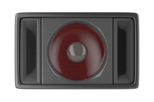 Front view of loudspeaker, isolated on white background 