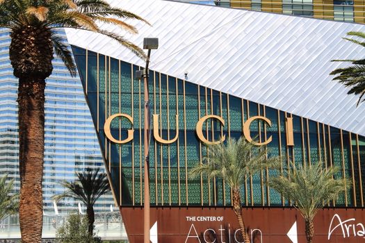 Gucci store shopping on the famous Strip in Las Vegas.