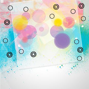 abstract background with circle and colored panting