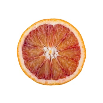 Cut orange isolated on a white background