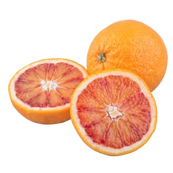 Cut orange isolated on a white background