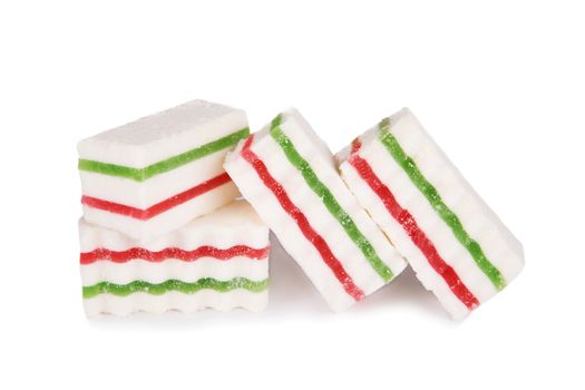 Colorful jelly isolated on a white background. Marshmallows jelly