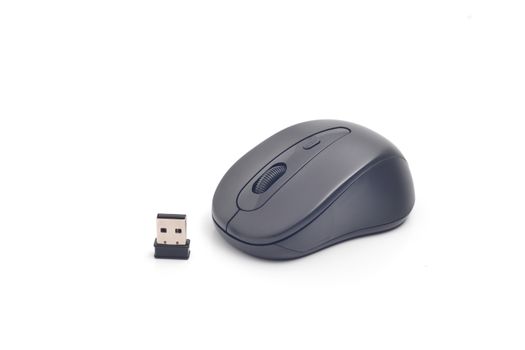 Wireless computer mouse isolated on white background