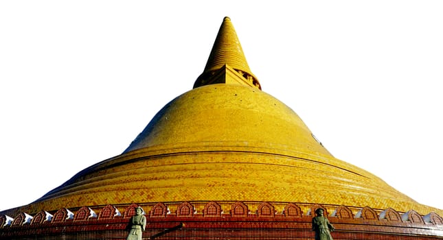 isolated grand pagoda temple in Nakorn Pathom, Thailand