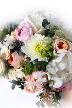 Wedding bouquet on white isolated background