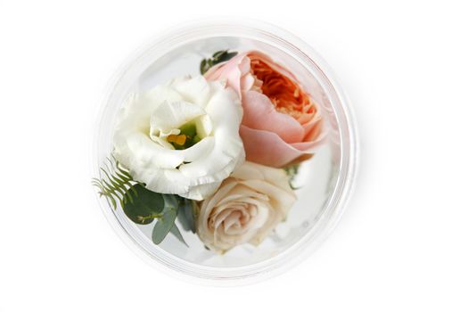 Buttonhole with flowers detail of groom's wedding 