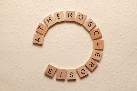 The word atherosclerosis formed with letters