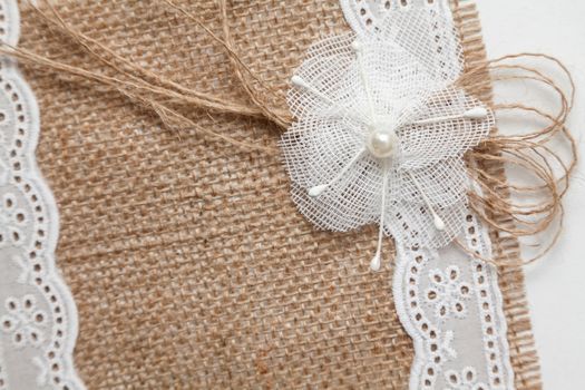 Wedding concept with burlap and lace