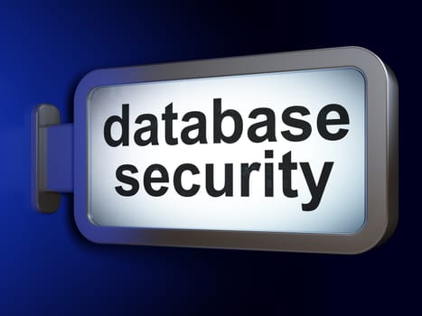 Security concept: Database Security on advertising billboard background, 3D rendering