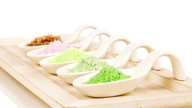 Various types of spa sea salt