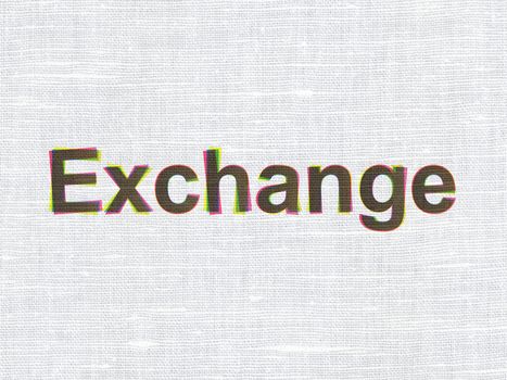 Banking concept: CMYK Exchange on linen fabric texture background