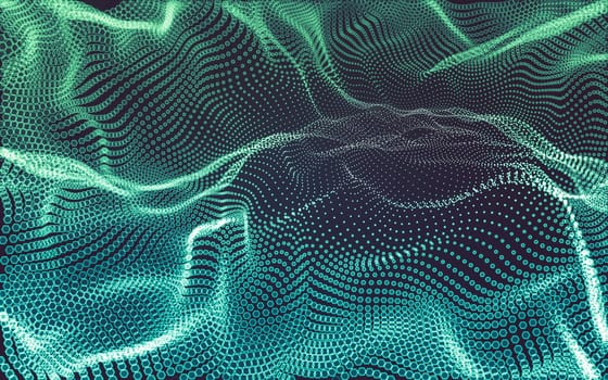 Abstract polygonal space low poly dark background with connecting dots and lines. Connection structure. 3d rendering