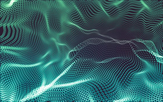 Abstract polygonal space low poly dark background with connecting dots and lines. Connection structure. 3d rendering