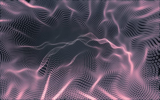 Abstract polygonal space low poly dark background with connecting dots and lines. Connection structure. 3d rendering