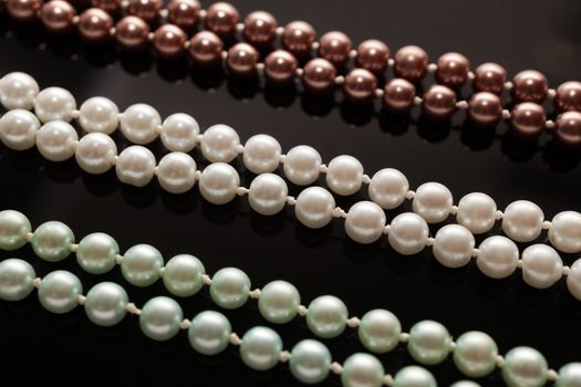 Pearls on black background