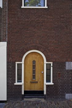 Wooden door part of a home, Netherlands, Europe