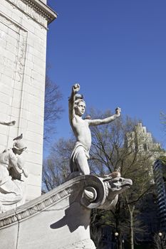 USS Maine monument statue at Columbus circle at the corner of Central Park, Manhattan, York City, USA
Photo taken on: April 15th, 2016