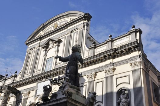 facade of San Paolo Church in Naples, Italy