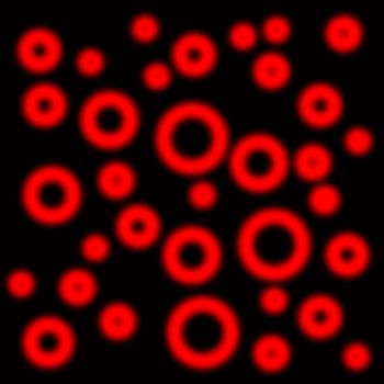 Red circles on black background