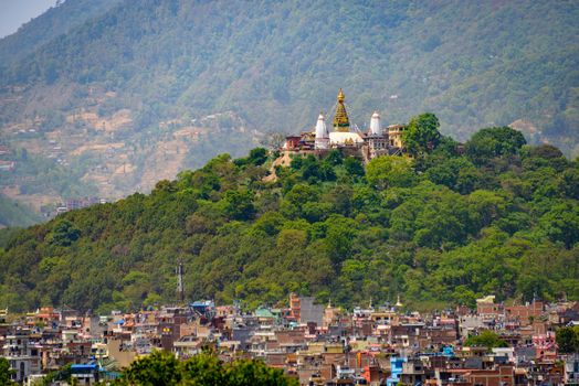 View on Swayambhunath from Kathmandu Durbar Square, Nepal