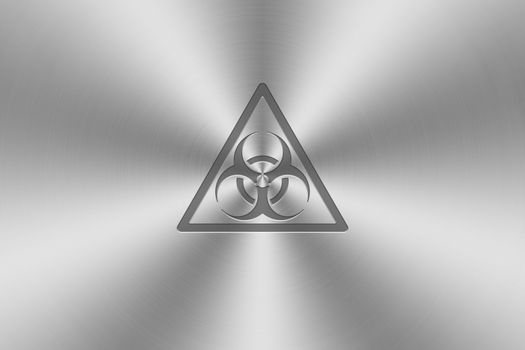 biohazard icon inlay on chrome aluminium texture.