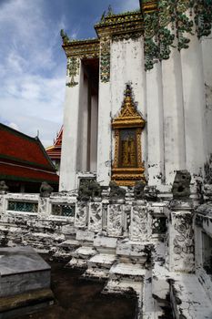 closeup the beautiful Buddhist temple gable, Thailand