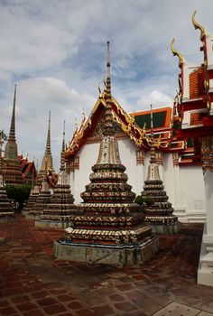 closeup the beautiful Buddhist temple gable, Thailand