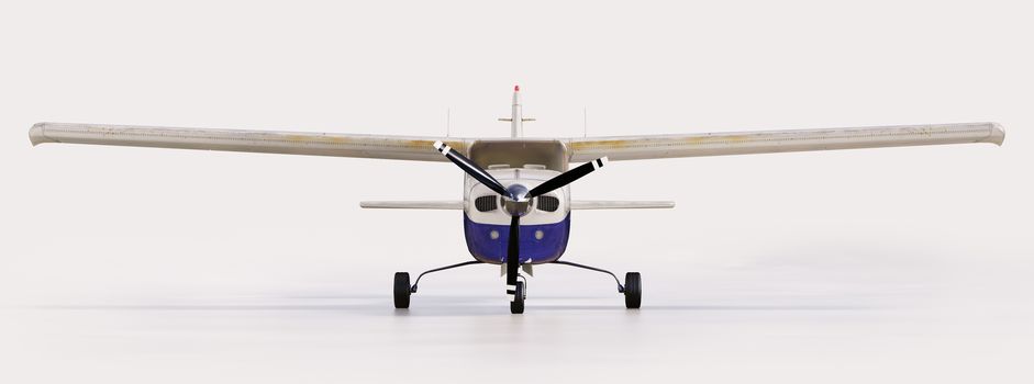 3d render: small tourist plane isolated on white